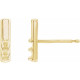 Family Bar Earrings Mounting in 14 Karat Yellow Gold for Round Stone, 0.5 grams