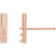 Family Bar Earrings Mounting in 14 Karat Rose Gold for Round Stone, 0.5 grams