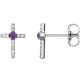 Accented Cross Earrings Mounting in Platinum for Round Stone, 1 grams