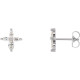 Accented Cross Earrings Mounting in Sterling Silver for Marquise Stone, 0.74 grams