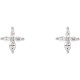 Accented Cross Earrings Mounting in Sterling Silver for Marquise Stone, 0.74 grams