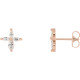 Accented Cross Earrings Mounting in 14 Karat Rose Gold for Marquise Stone, 0.91 grams