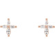 Accented Cross Earrings Mounting in 14 Karat Rose Gold for Marquise Stone, 0.91 grams