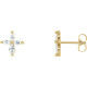 Accented Cross Earrings Mounting in 14 Karat Yellow Gold for Marquise Stone, 0.9 grams