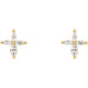 Accented Cross Earrings Mounting in 14 Karat Yellow Gold for Marquise Stone, 0.9 grams