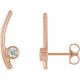 Bezel Set Ear Climbers Mounting in 14 Karat Rose Gold for Round Stone, 1.84 grams