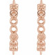 Accented Hoop Earrings Mounting in 14 Karat Rose Gold for Round Stone, 1.07 grams