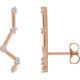 Constellation Ear Climbers Mounting in 14 Karat Rose Gold for Round Stone, 1.37 grams