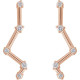 Constellation Ear Climbers Mounting in 14 Karat Rose Gold for Round Stone, 1.37 grams