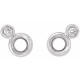Accented Bezel Set Earrings Mounting in Platinum for Round Stone, 3.26 grams