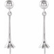 Floral Pearl Earrings Mounting in Sterling Silver for Pearl Stone, 1.62 grams