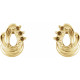 Accented Pear Earrings Mounting in 14 Karat Yellow Gold for Pear shape Stone, 0.77 grams