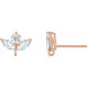 Cluster Earring Top Mounting in 14 Karat Rose Gold for Round Stone, 0.31 grams
