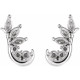 Accented Ear Climbers Mounting in 14 Karat White Gold for Marquise Stone, 0.44 grams