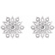 Vintage Inspired Cluster Earrings Mounting in 14 Karat White Gold for Round Stone, 1.22 grams