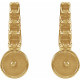 Pearl Bar Earrings Mounting in 14 Karat Yellow Gold for Pearl Stone, 1.13 grams