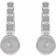Pearl Bar Earrings Mounting in Platinum for Pearl Stone, 1.71 grams