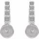 Pearl Bar Earrings Mounting in Sterling Silver for Pearl Stone, 0.93 grams