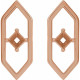 Geometric Earrings Mounting in 14 Karat Rose Gold for Square Stone, 1.86 grams