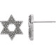 Star of David Earrings Mounting in Platinum for Round Stone, 1.69 grams