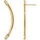 Baguette Accented Curved Bar Earrings Mounting in 14 Karat Yellow Gold for Tapered baguette Stone, 1.13 grams