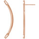 Baguette Accented Curved Bar Earrings Mounting in 14 Karat Rose Gold for Tapered baguette Stone, 1.14 grams