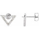 Pearl Geometric Earrings Mounting in Sterling Silver for Pearl Stone, 1.49 grams