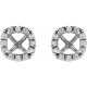 Halo Style Cocktail Style Earrings Mounting in Platinum for Cushion Stone, 2.13 grams