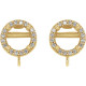 Round Halo Style Earring Top Mounting in 14 Karat Yellow Gold for Round Stone, 0.58 grams