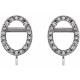 Oval 4 Prong Halo Style Earring Top Mounting in 14 Karat White Gold for Oval Stone, 0.79 grams