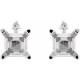 Square 4 Prong Accented Stud Earrings Mounting in 14 Karat White Gold for Square Stone, 1.11 grams