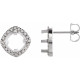 Cushion 4 Prong Halo Style Earrings Mounting in 18 Karat White Gold for Cushion Stone, 2.47 grams