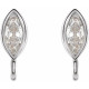 Marquise Bezel Set Earring Top Mounting in 14 Karat White Gold for Marquise Stone, 0.16 grams