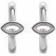 Accented Huggie Earrings Mounting in 14 Karat Rose Gold for Straight baguette Stone, 0.84 grams