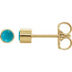 Round Bezel Set Earrings Mounting in 14 Karat Yellow Gold for Round Stone, 0.41 grams