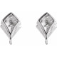 Accented Earring Top Mounting in Platinum for Round Stone, 0.54 grams