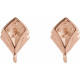 Accented Earring Top Mounting in 14 Karat Rose Gold for Round Stone, 0.36 grams