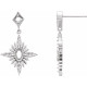 Celestial Earrings Mounting in 14 Karat White Gold for Oval Stone, 1.67 grams