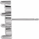 Three Stone Bar Earrings Mounting in 14 Karat White Gold for Round Stone, 0.76 grams