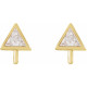 Triangle Micro Bezel Earring Top Mounting in 14 Karat Yellow Gold for Triangle Stone, 0.2 grams