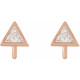 Triangle Micro Bezel Earring Top Mounting in 14 Karat Rose Gold for Triangle Stone, 0.2 grams