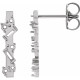 Scattered Bar Earrings Mounting in 14 Karat White Gold for N/a Stone, 0.5 grams