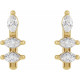 Marquise Bar Earrings Mounting in 14 Karat Yellow Gold for Marquise Stone, 0.72 grams