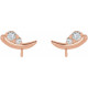 Curved Earring Top Mounting in 14 Karat Rose Gold for Round Stone, 0.37 grams