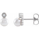 Accented Pearl Earrings Mounting in Sterling Silver for Pearl Stone, 0.9 grams