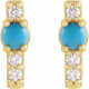 Accented Bar Earrings Mounting in 14 Karat Yellow Gold for Round Stone, 1.66 grams