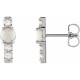 Accented Bar Earrings Mounting in Sterling Silver for Round Stone, 1.32 grams