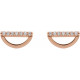 Geometric Earrings Mounting in 14 Karat Rose Gold for Round Stone, 1.38 grams