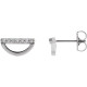 Geometric Earrings Mounting in Platinum for Round Stone, 2.06 grams