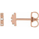 Accented Earrings Mounting in 14 Karat Rose Gold for Round Stone, 0.61 grams